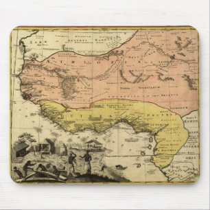 Mousepad Mapa da África Ocidental em 1743