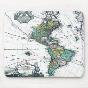 Mousepad Mapa da América do Sul e do Norte de 1725