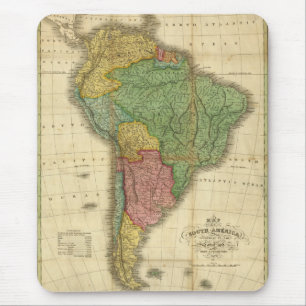 Mousepad Mapa da América do Sul em 1826 por Anthony Finley