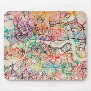 Mousepad Mapa da Aquarela de Londres