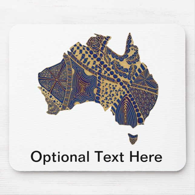 Mousepad Mapa da Austrália - Azul-azul-vermelho (Frente)