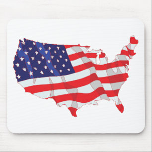 MOUSEPAD MAPA DA BANDEIRA AMERICANA DOS ESTADOS UNIDOS