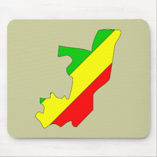 Mousepad Mapa da bandeira de Congo Brazzaville