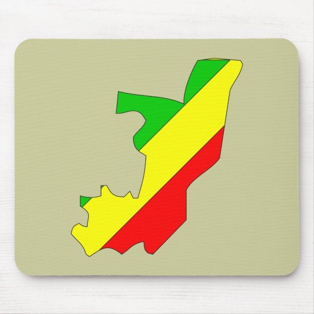 Mousepad Mapa da bandeira de Congo Brazzaville (Frente)