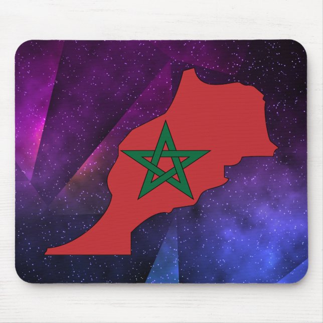 Mousepad mapa da bandeira de Marrocos no fundo abstrato do (Frente)