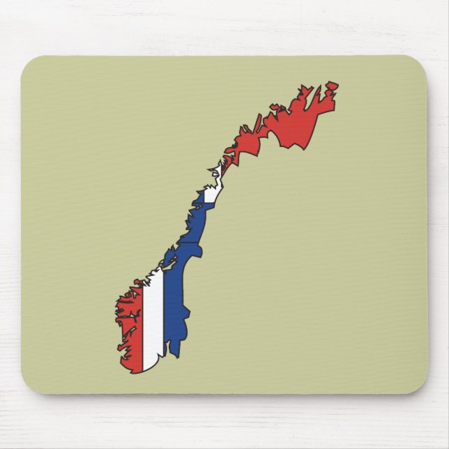 Mousepad Mapa da bandeira de Noruega (Frente)