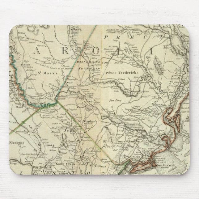 Mousepad Mapa Da Carolina Do Norte E Do Sul (Frente)