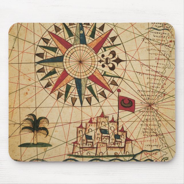 Mousepad Mapa da carta | de Portolan do Cairo, Egipto (Frente)