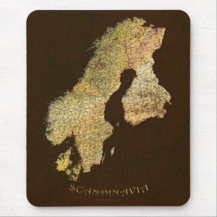 Mousepad Mapa da Cartografia Escandinávia