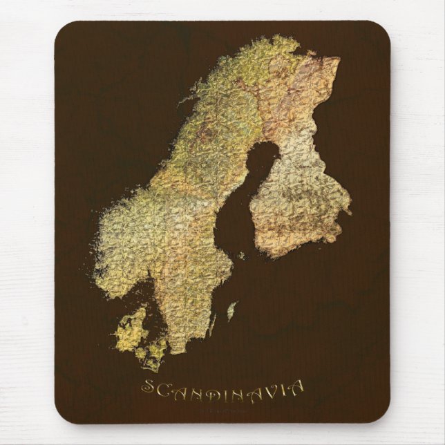 Mousepad Mapa da Cartografia Escandinávia (Frente)