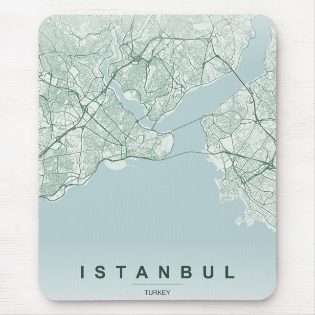 Mousepad Mapa da Cidade de Istambul Turquia Design Minimali (Frente)