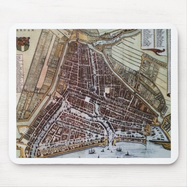 Mousepad Mapa da cidade de réplica de Roterdão 1652 (Frente)