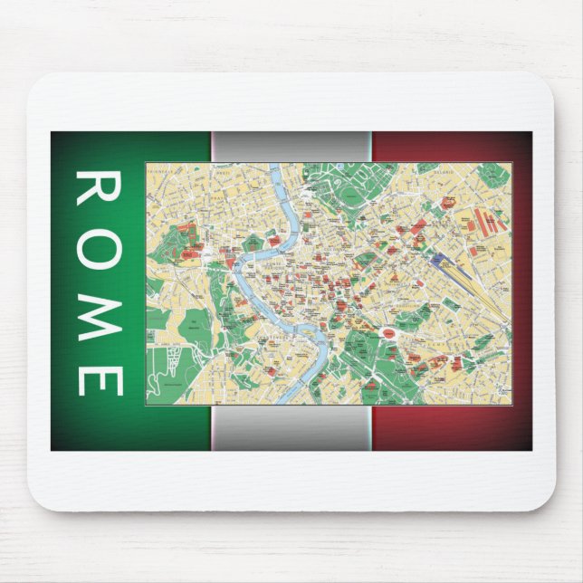 Mousepad Mapa da Cidade de Roma (Frente)