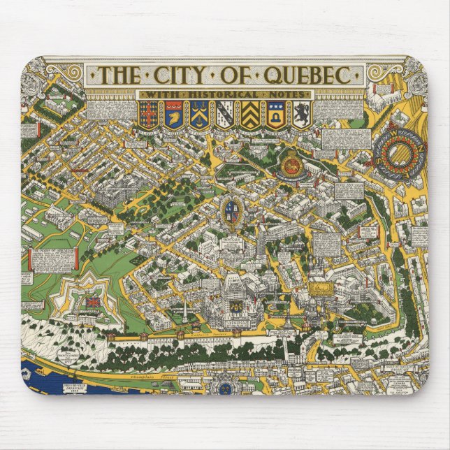 Mousepad Mapa da Cidade do Quebec (Frente)