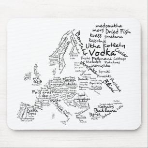 Mousepad Mapa da comida de Europa