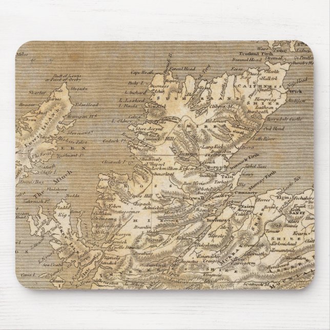 Mousepad Mapa da Escócia por Arrowsmith (Frente)