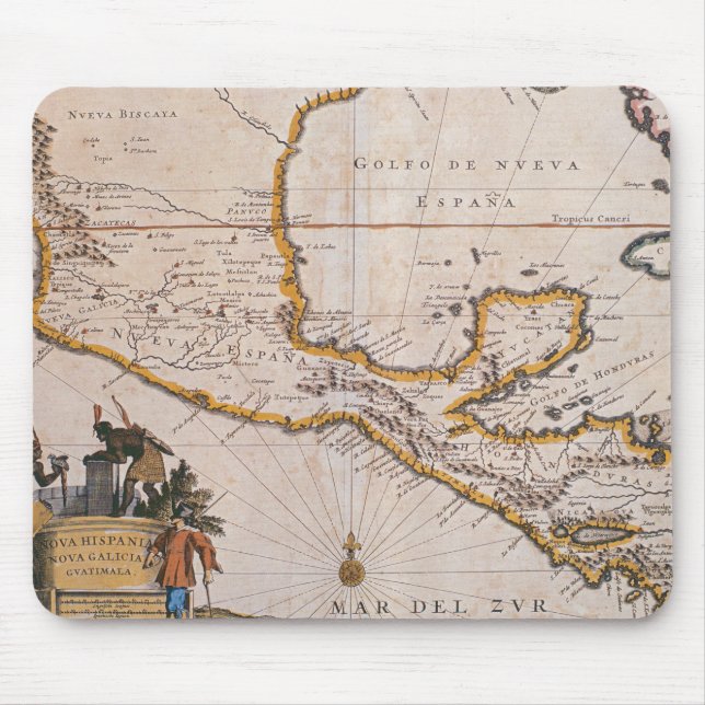 Mousepad Mapa da espanha nova |New Galiza & Guatemala, 1625 (Frente)