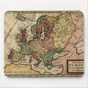 Mousepad Mapa da Europa do Antiquário 1721 por Herman Moll