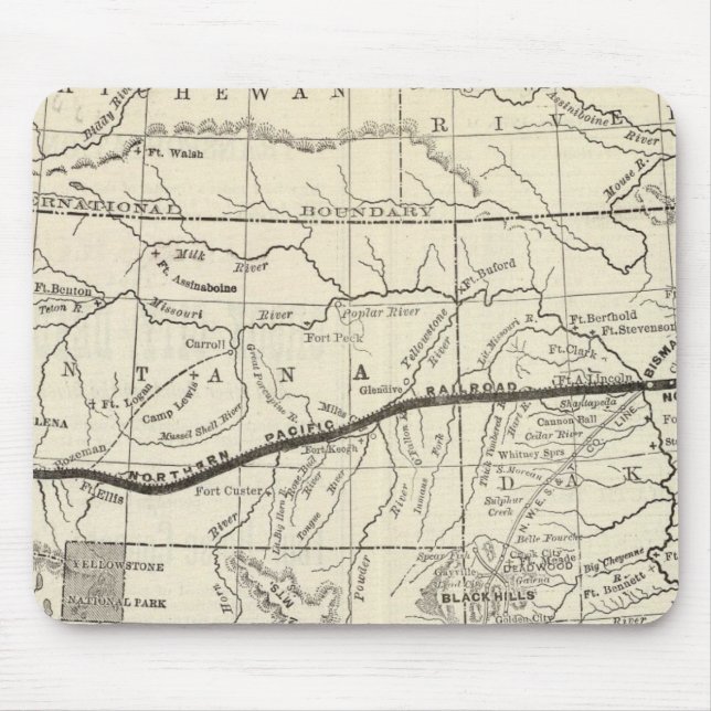 Mousepad Mapa da Ferrovia do Pacífico Norte (Frente)