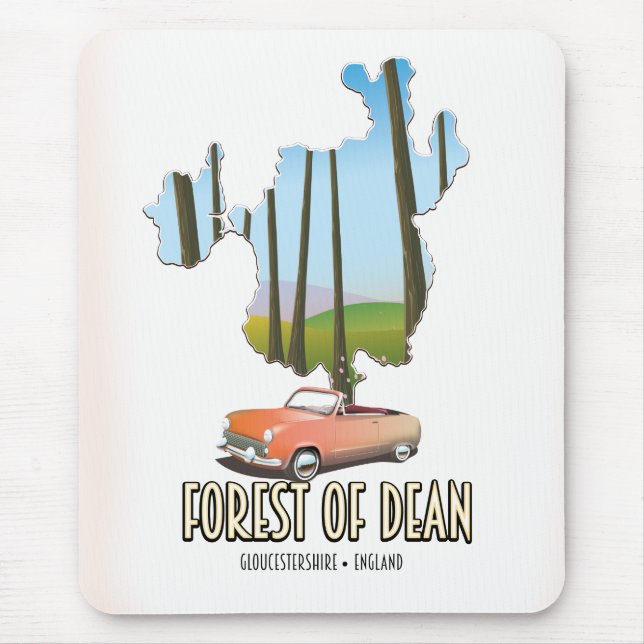 Mousepad Mapa da Floresta de Dean Gloucestershire na Inglat (Frente)