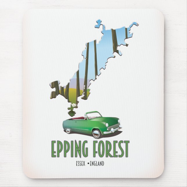 Mousepad Mapa da Floresta de Epping Essex Inglaterra (Frente)