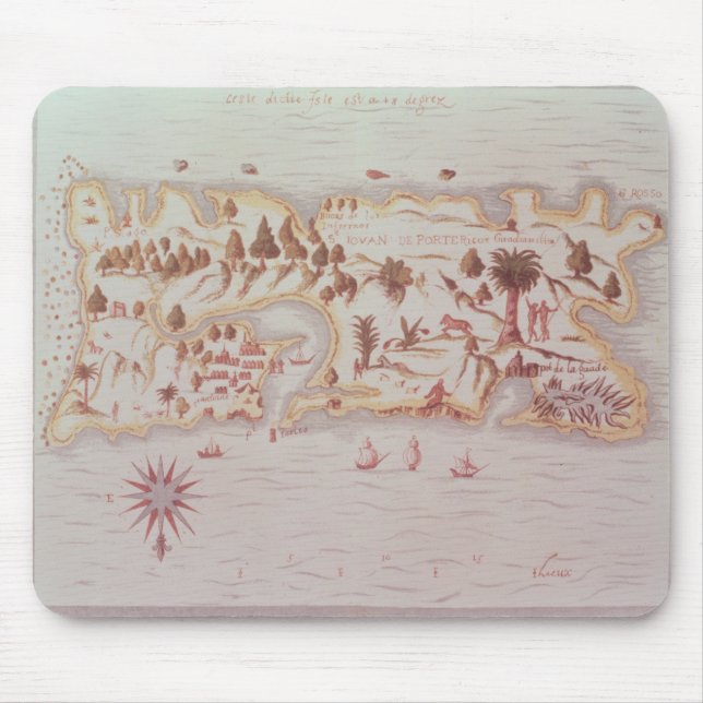 Mousepad Mapa da ilha de Puerto Rico, 1599 (Frente)