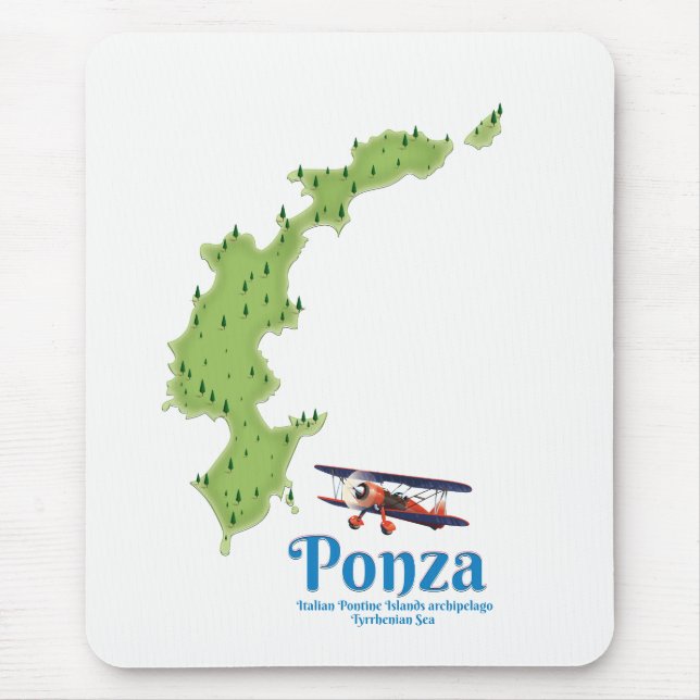Mousepad Mapa da ilha italiana de Ponza. (Frente)