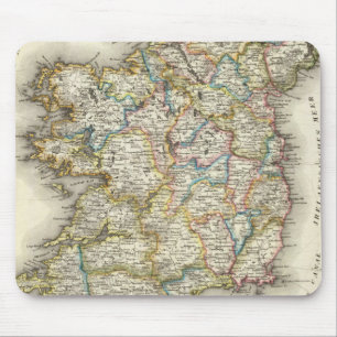 Mousepad Mapa da Irlanda - Mapa Histórico do Eire Erin Irla