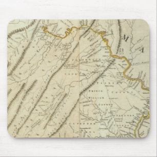 Mousepad Mapa da parte mais habitada da Virgínia, NJ. PA