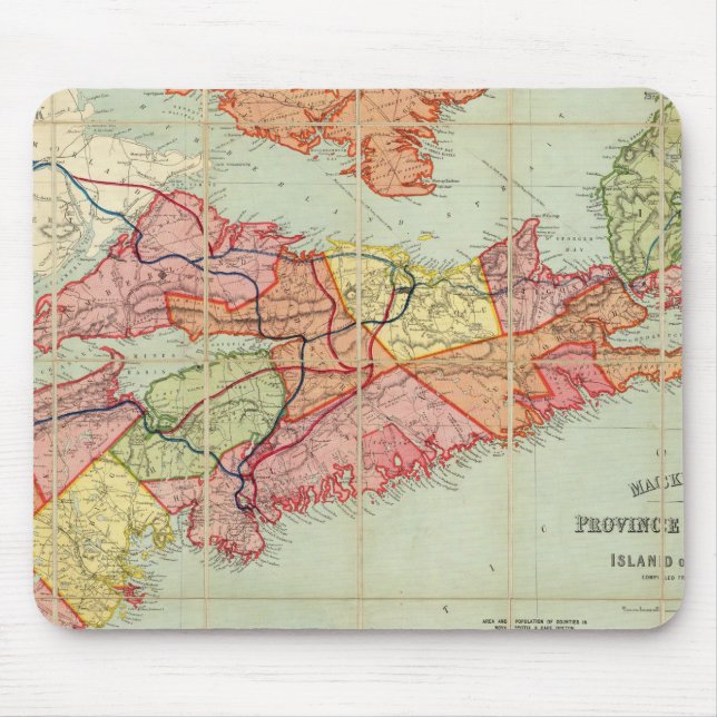 Mousepad Mapa da província de Nova Escócia 4 de Mackinlay (Frente)
