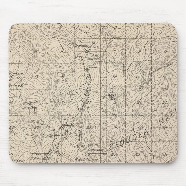 Mousepad Mapa da Seção do Condado de Tulare T1617S R2829E (Frente)