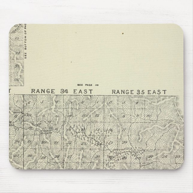 Mousepad Mapa da Seção do Condado de Tulare T1820S R3236E (Frente)