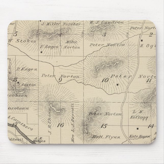 Mousepad Mapa da Seção do Condado de Tulare T24S R28E (Frente)