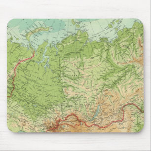 Mousepad Mapa da Sibéria com rotas marítimas
