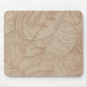 Mousepad Mapa da Topografia, Parte Nacional do Yellowstone,