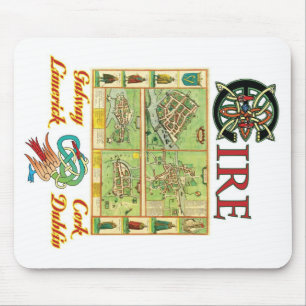Mousepad Mapa das cidades de Eire