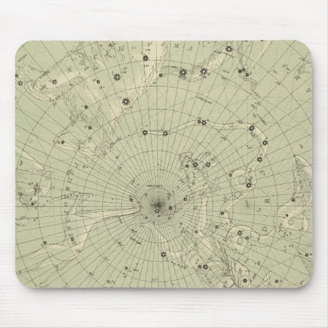 Mousepad Mapa das estrelas da região polar norte (Frente)