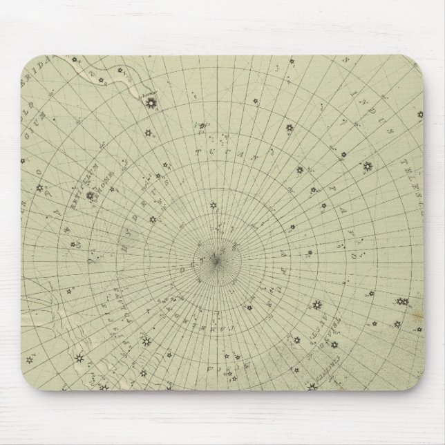 Mousepad Mapa das estrelas da região polar sul (Frente)
