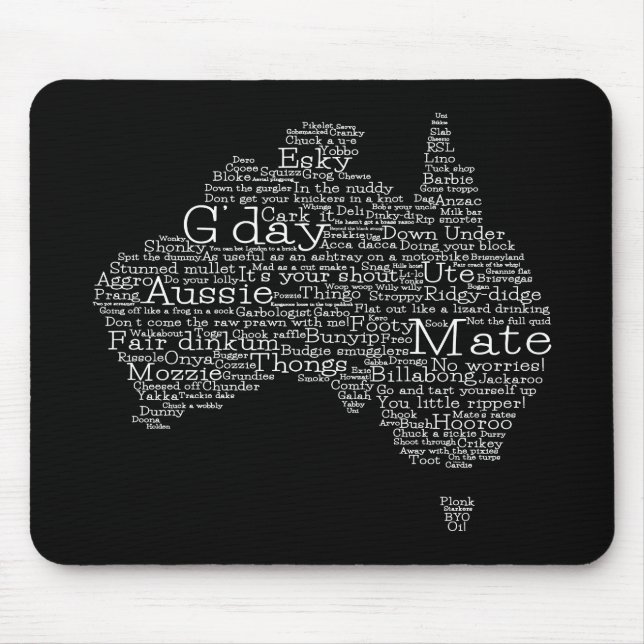 Mousepad mapa das gírias australianas (Frente)