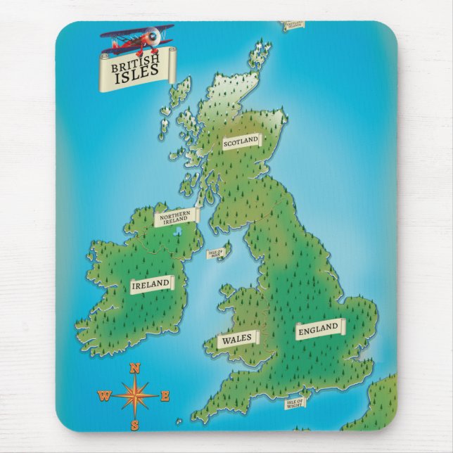 Mousepad Mapa das Ilhas Britânicas (Frente)