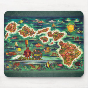 Mousepad Mapa das Ilhas Havaianas