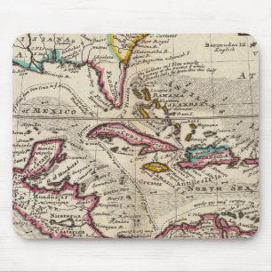Mousepad Mapa das Índias Ocidentais, México ou Nova Espan