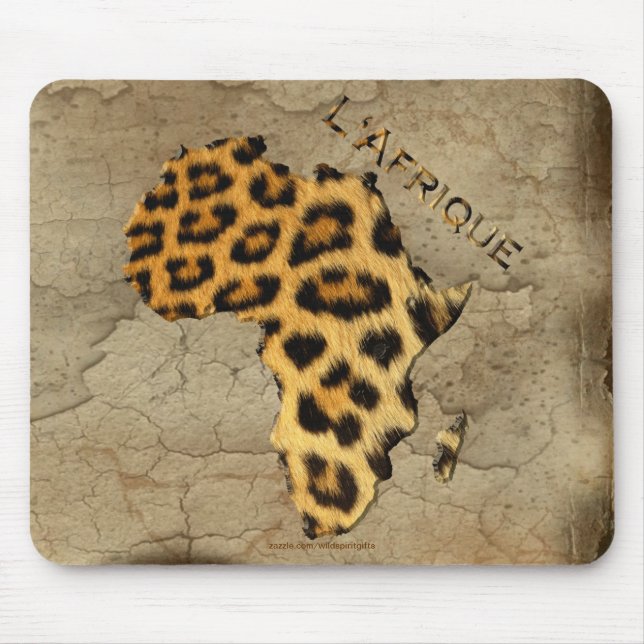 Mousepad Mapa das manchas-leopardo de ÁFRICA (Frente)