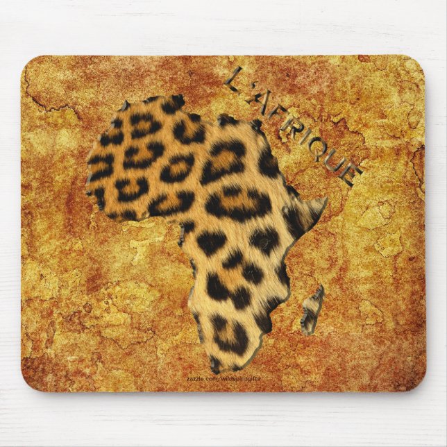 Mousepad Mapa das manchas-leopardo de ÁFRICA (Frente)