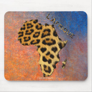Mousepad Mapa das manchas-leopardo de ÁFRICA