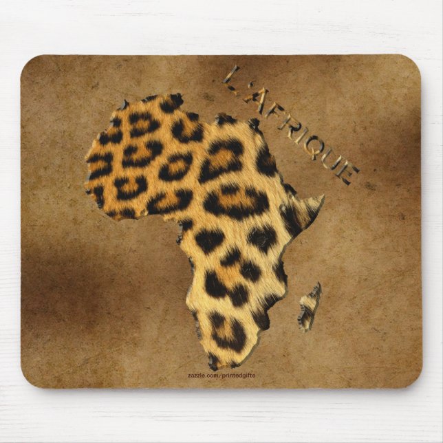 Mousepad Mapa das manchas leopardo em ÁFRICA sobre pergamin (Frente)