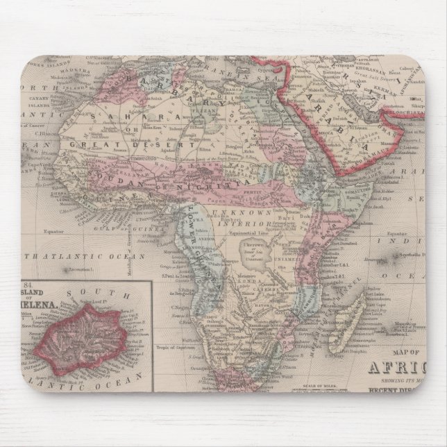 Mousepad Mapa de África com St Helena (Frente)
