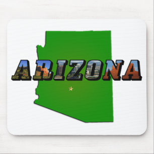 Mousepad Mapa de arizonas e Texto de Imagem