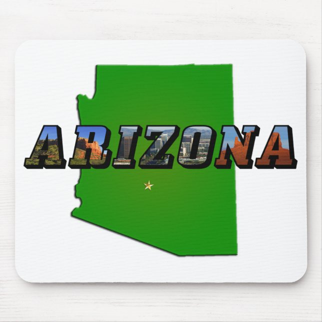 Mousepad Mapa de arizonas e Texto de Imagem (Frente)