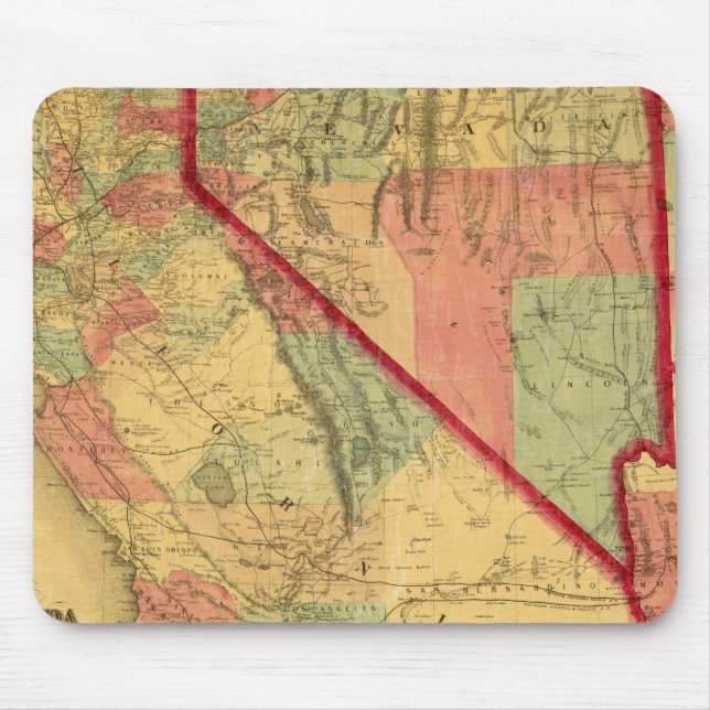 Mousepad Mapa de Bancroft da Califórnia, Nevada, Utah (Frente)